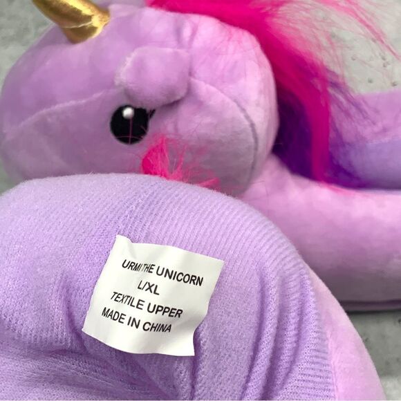 URMI THE UNICORN PLUSH SLIPPERS ADULT SMALL /YOUTH XL LED LIGHT UP HORN PUPLE - Picture 13 of 15